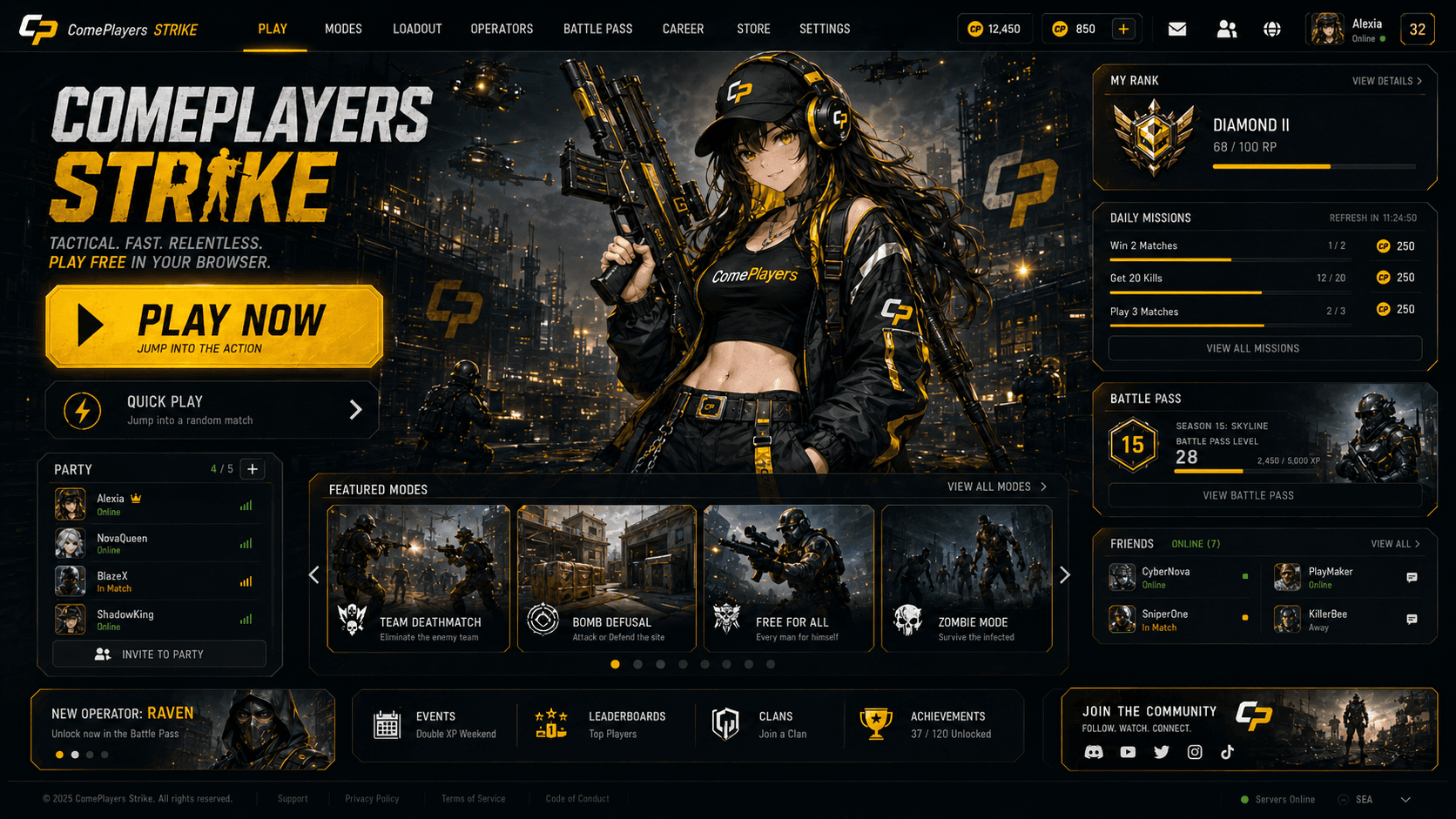 ComePlayers Strike redesigned command center