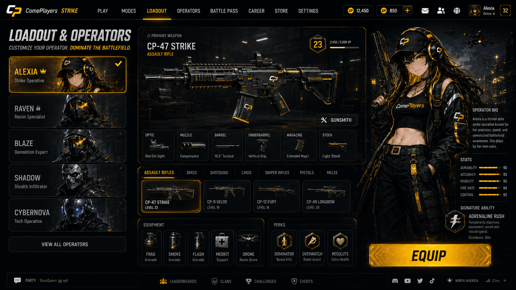 Loadout and operator customization